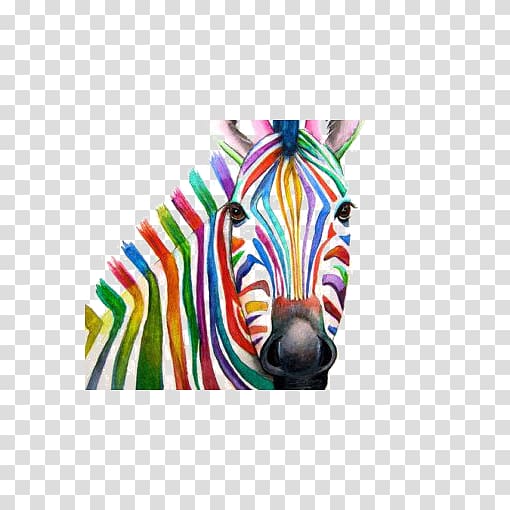 Zebra Horse Northern giraffe Watercolor painting, Color zebra transparent background PNG clipart