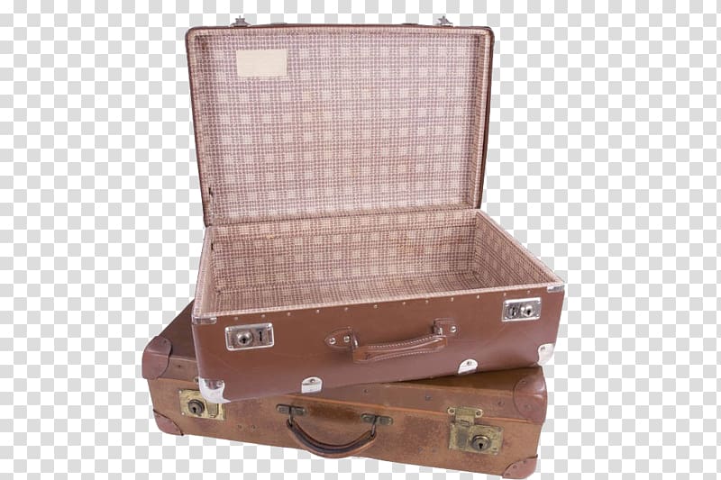 Suitcase Travel Baggage, Two old suitcases transparent background PNG clipart