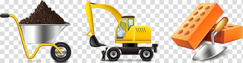 Truck Excavator Architectural engineering, Excavator trolley elements transparent background PNG clipart