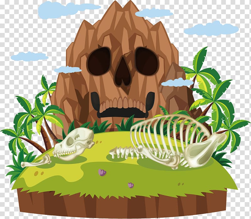 Drawing Skull , Horror uninhabited island transparent background PNG clipart