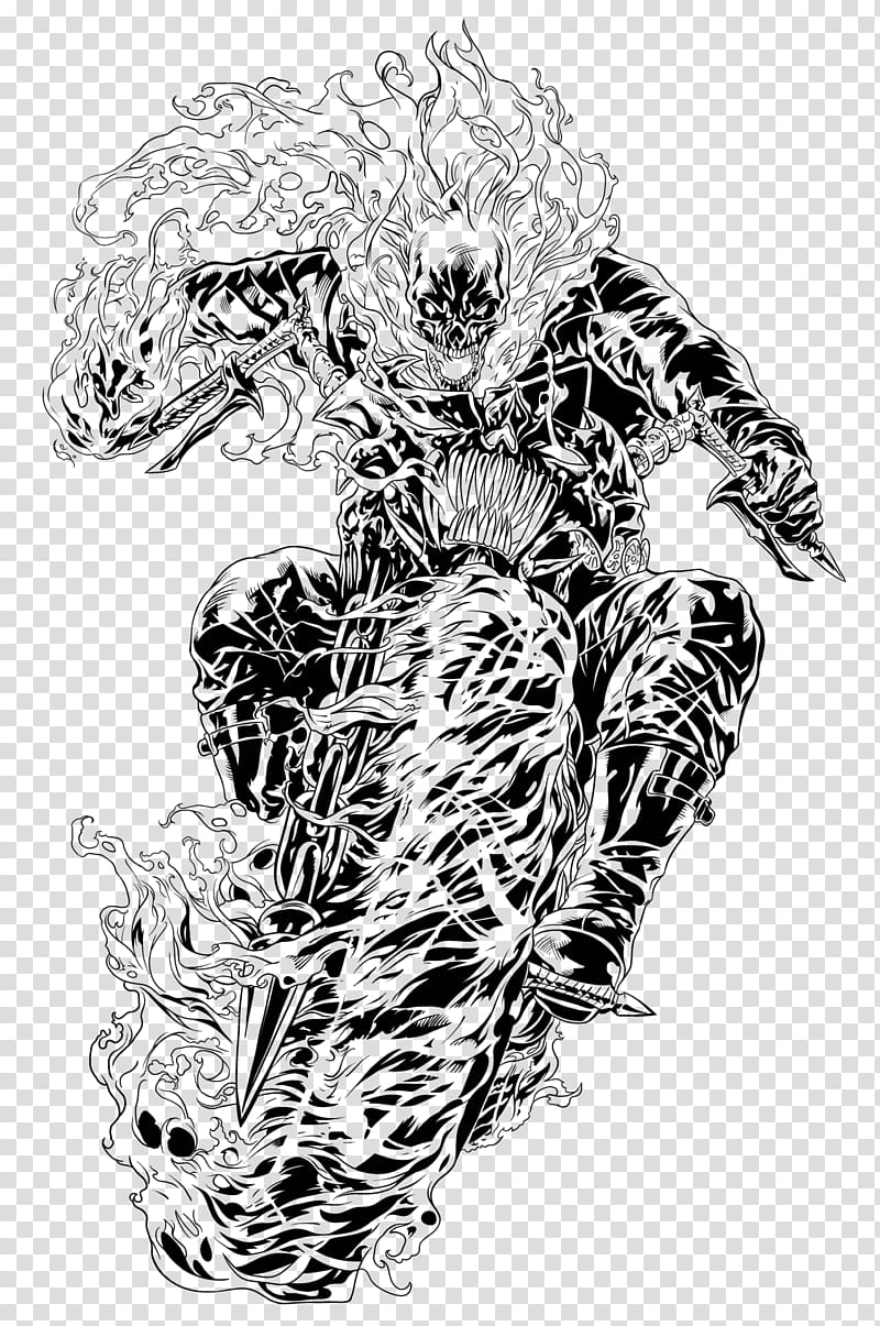 Ghost Rider (Johnny Blaze) Demon Drawing Sketch, demon transparent background PNG clipart