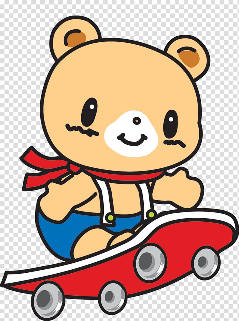 Cartoon Bear , Beautiful cartoon Teddy Bear skateboard transparent background PNG clipart