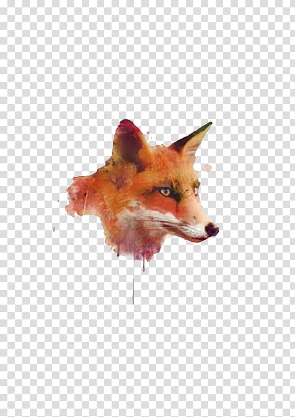 Watercolor painting Software, Fox Head transparent background PNG clipart