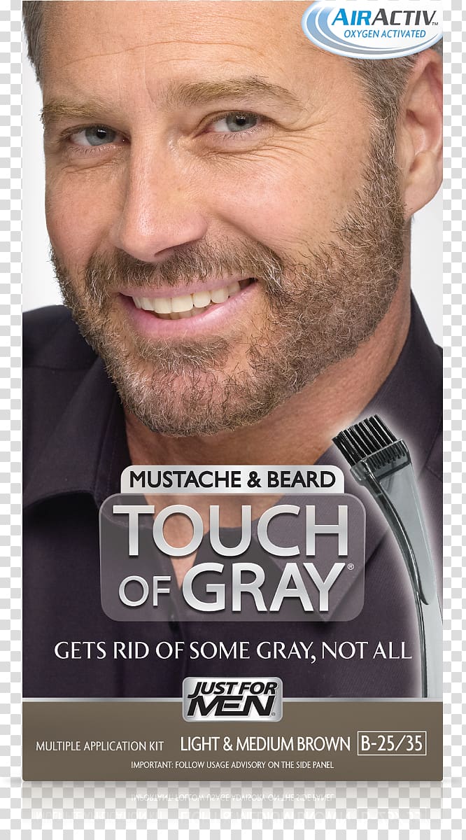 Hair coloring Beard Just for Men Moustache, touch hair transparent background PNG clipart