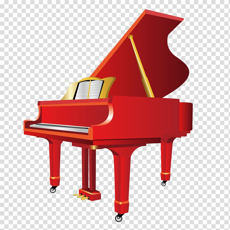 Piano Musical instrument Musical keyboard, Red Piano transparent background PNG clipart