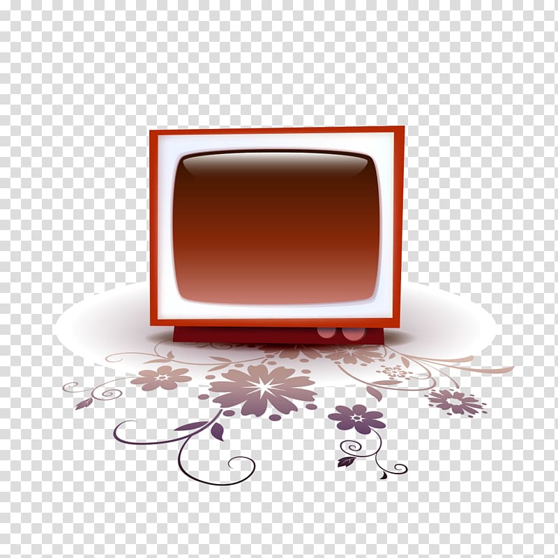 Television Drawing Illustration, TV under red shading transparent background PNG clipart