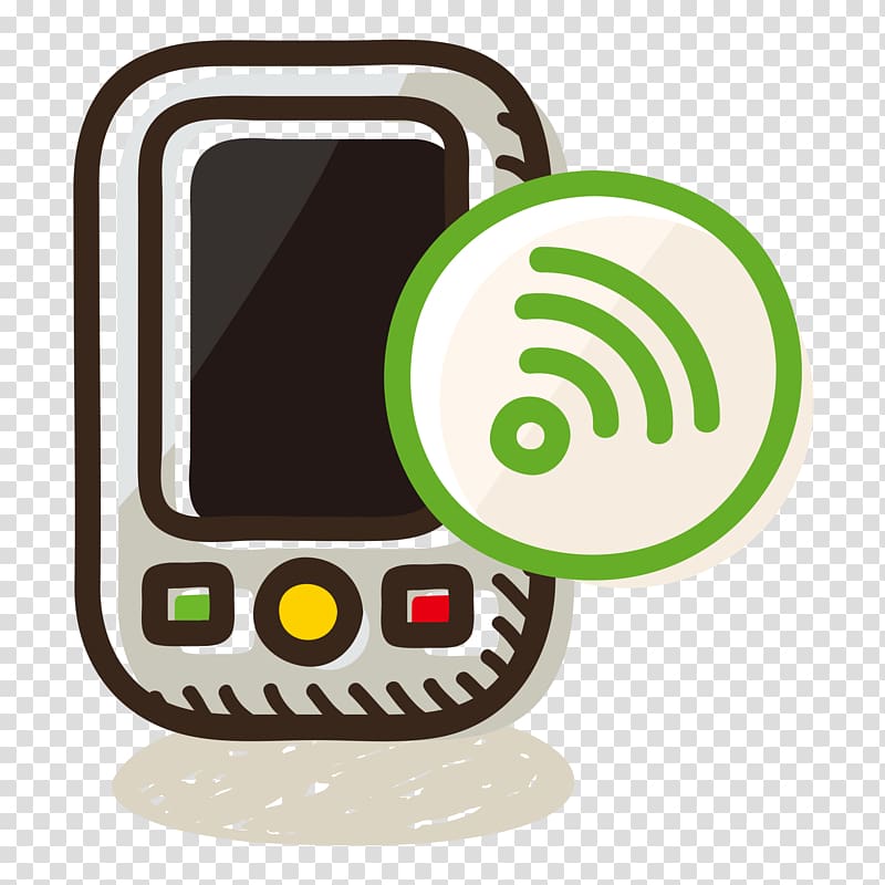 Mobile phone Icon, cartoon hand-painted simple phone call icon transparent background PNG clipart