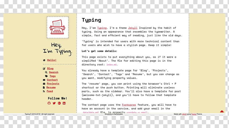 Jekyll Template Typing GitHub Blog, Github transparent background PNG clipart