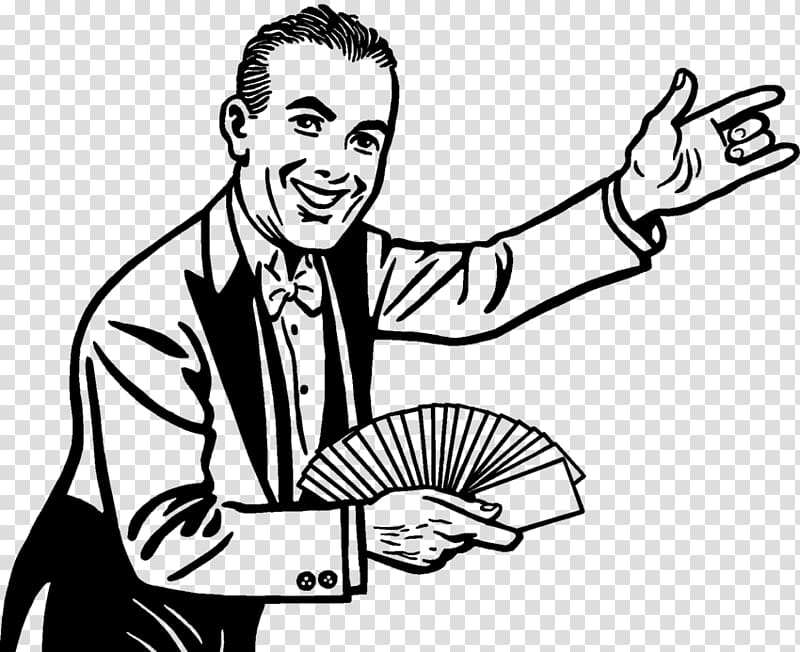 Black and white Magician Playing card , others transparent background PNG clipart