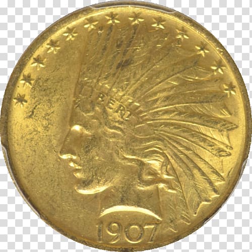 Coin Indian Head gold pieces American Gold Eagle, Coin transparent background PNG clipart