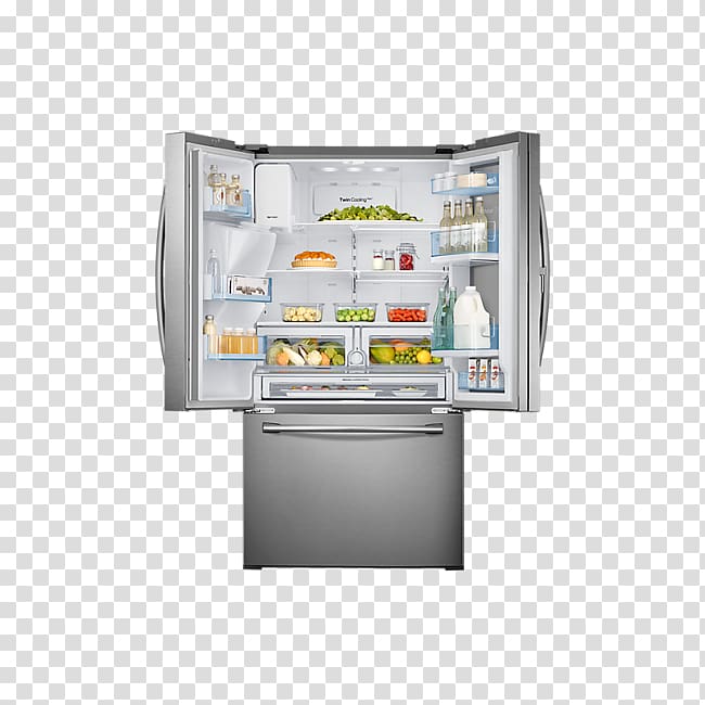Samsung RF28HDED Refrigerator Samsung RF23HTEDBSR American ShowCase Fridge-Freezer Samsung Food ShowCase RH77H90507H, refrigerator transparent background PNG clipart