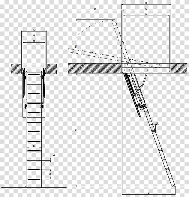 Ladder Stairs Scala retrattile Attic Fire escape, ladder