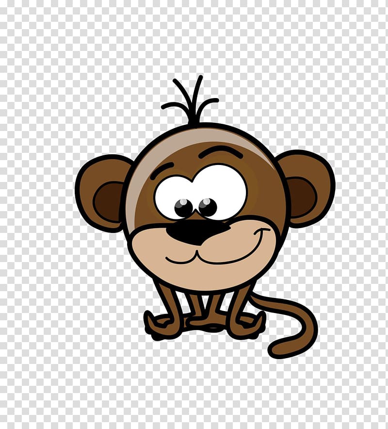 Cartoon Animal Illustration, Squatting monkeys transparent background PNG clipart