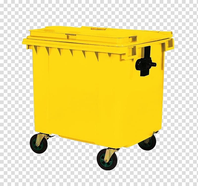 Rubbish Bins & Waste Paper Baskets Intermodal container Plastic Envase, amarillo transparent background PNG clipart