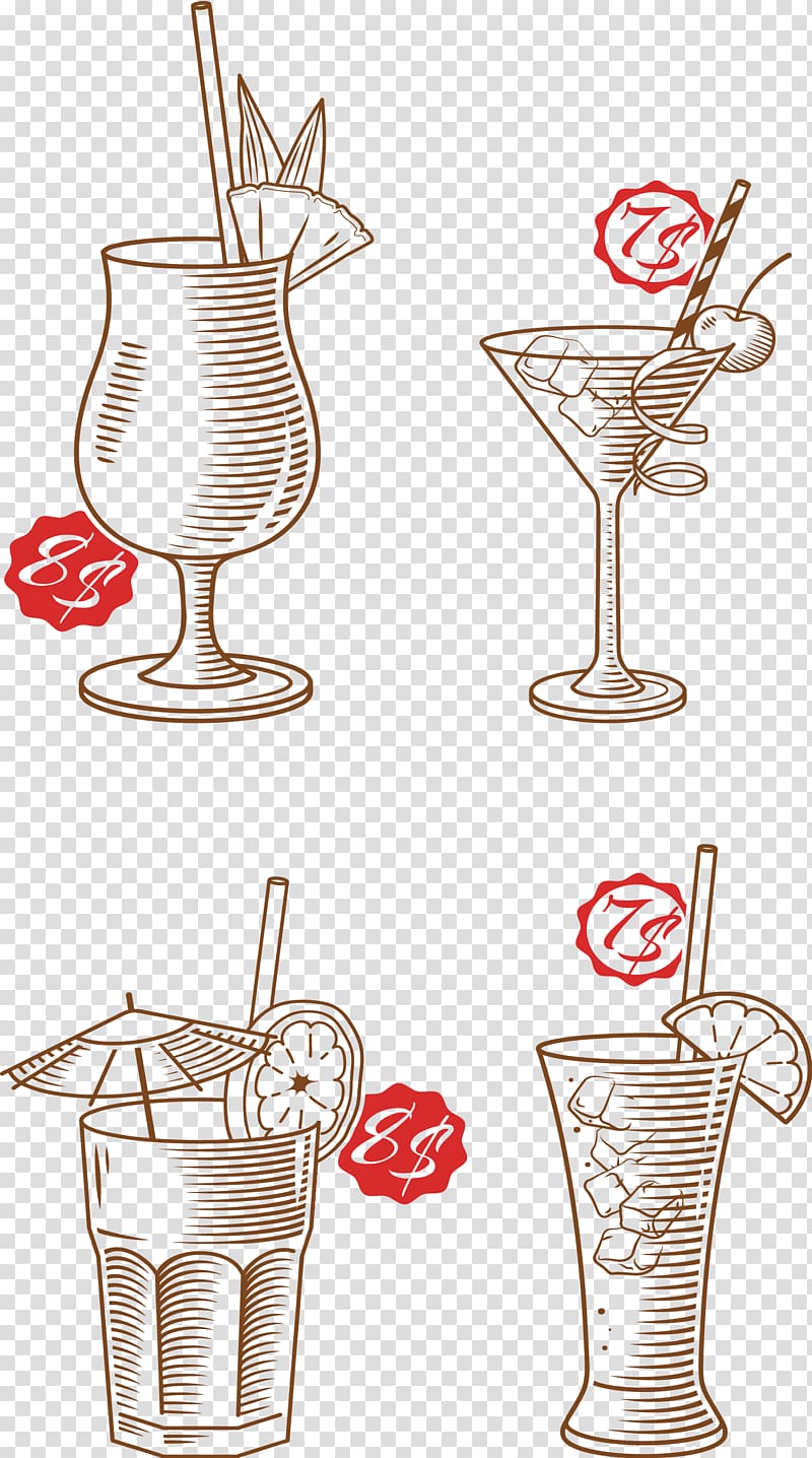 Cocktail Icon, Hand-painted cocktail icon transparent background PNG clipart