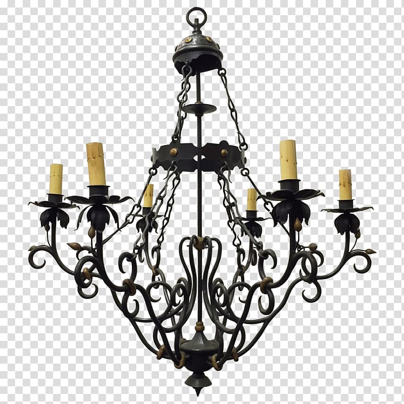 Light fixture Chandelier Wrought iron, chandelier transparent background PNG clipart