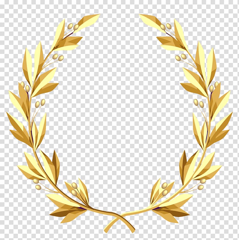 yellow leaf wreath, Laurel wreath Gold , column transparent background PNG clipart