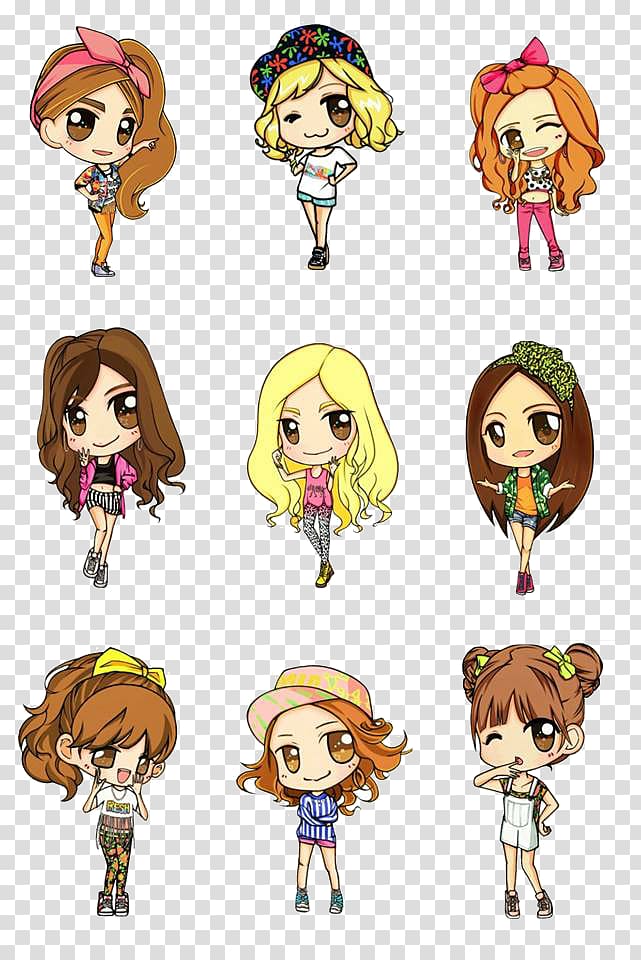 Girls\' Generation Chibi I Got a Boy Drawing, girls generation transparent background PNG clipart