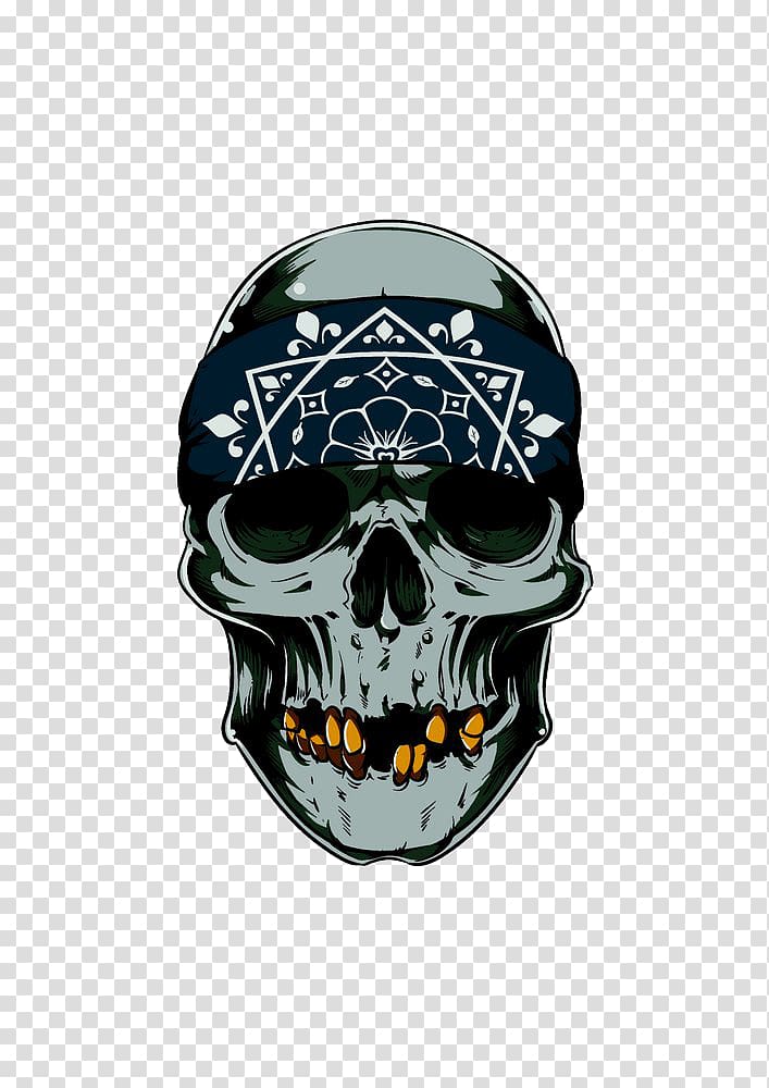 black skull art, T-shirt Human skull symbolism Tattoo Kerchief, Skull transparent background PNG clipart