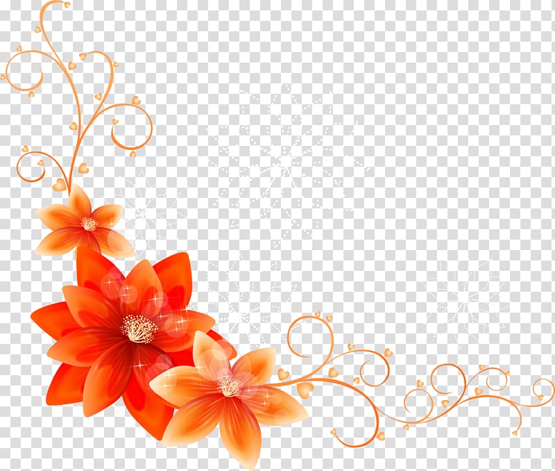 red and brown petaled flowers illustration, Flower Adobe Illustrator, Flower Border transparent background PNG clipart