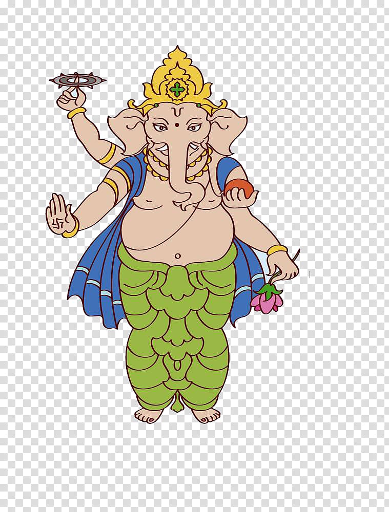 Ganesha Illustration, illustration like God transparent background PNG clipart