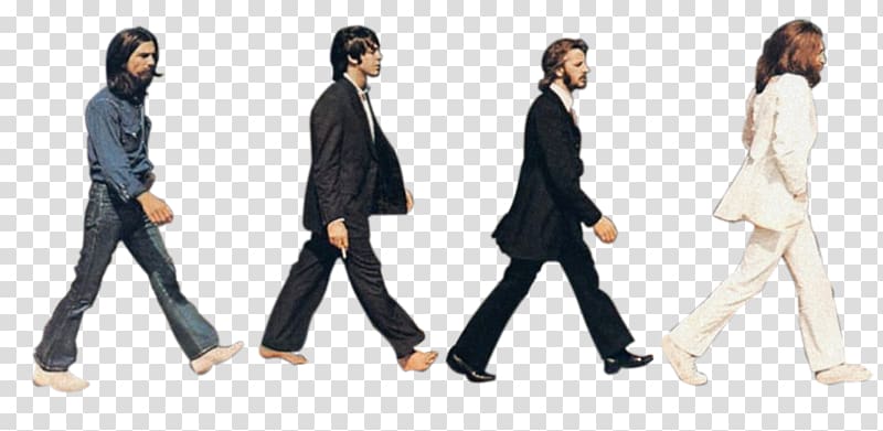 men walking, The Beatles Abbey Road Sgt. Pepper\'s Lonely Hearts Club Band Silhouette, tour transparent background PNG clipart