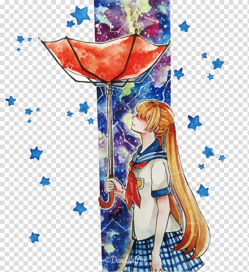 Umbrella Rain Illustration, umbrella girl transparent background PNG clipart