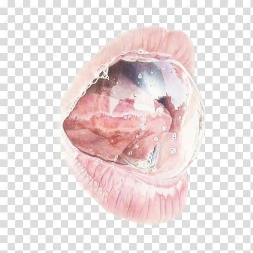 Mouth Drawing Painting Art Saliva, painting transparent background PNG clipart