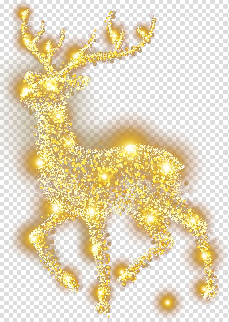 reindeer lighted illustration, Reindeer Elk Christmas decoration, Elk cool Christmas decoration material transparent background PNG clipart