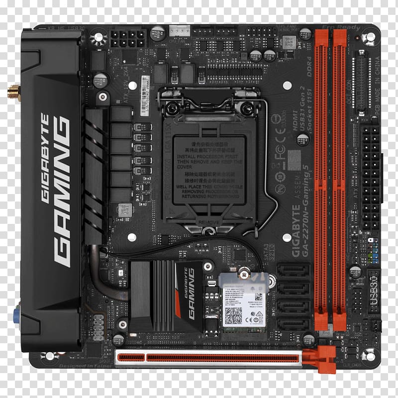 Intel Gigabyte Technology LGA 1151 GIGABYTE Gigabyte GA-Z270N-GAMING 5 Motherboard, intel transparent background PNG clipart