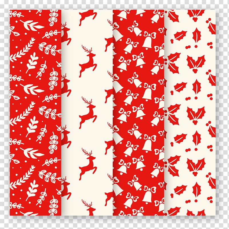Reindeer Christmas Euclidean , Red Christmas seamless background material transparent background PNG clipart