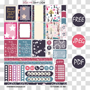 Scrapbook Stickers Printable PNG Transparent Images Free Download