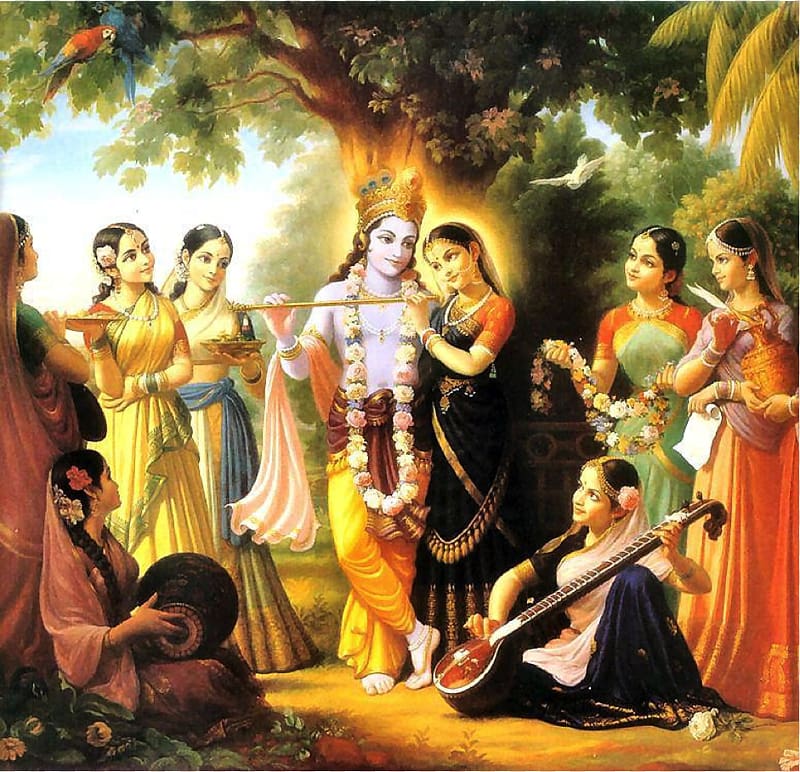 Krishna Vrindavan Bhagavata Purana Bhagavad Gita Balarama, Radha Krishna transparent background PNG clipart