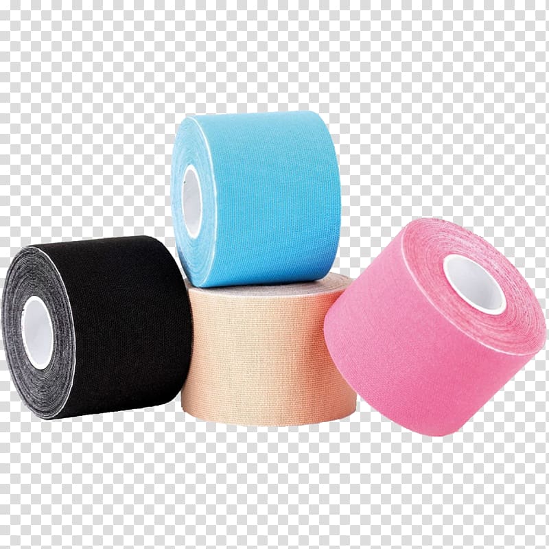 Elastic therapeutic tape Adhesive tape Athletic taping Kinesiology Muscle, TAPE transparent background PNG clipart