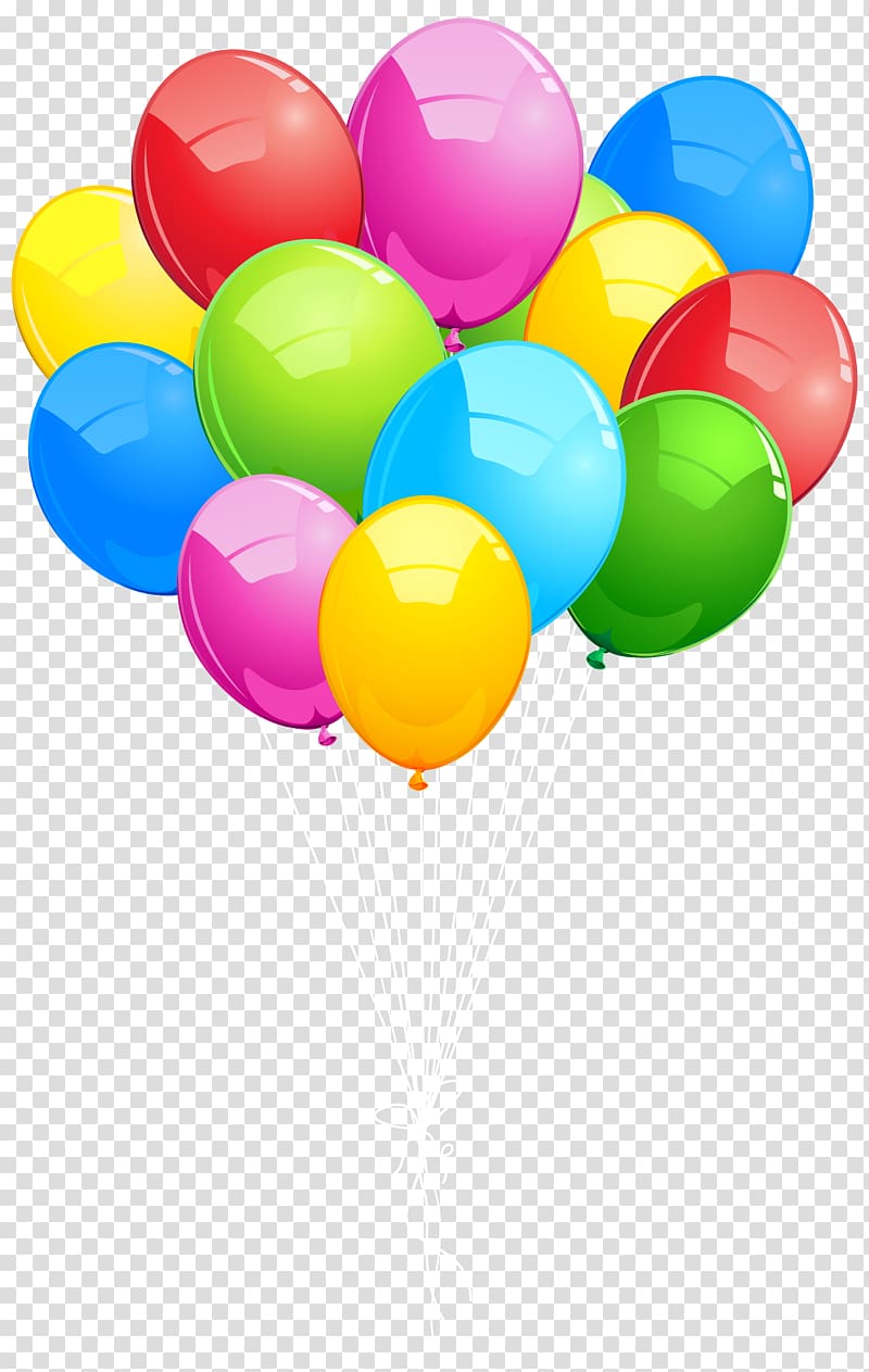 assorted-color balloons illustration, Yellow Balloon, Bunch Balloons transparent background PNG clipart