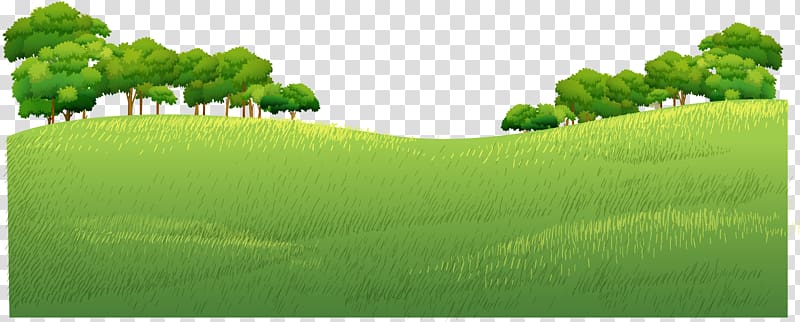 green grass, earth, big tree transparent background PNG clipart