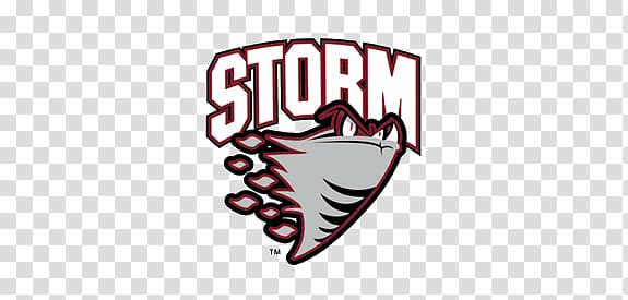 red and gray Storm logo illustration, Guelph Storm Small Logo transparent background PNG clipart