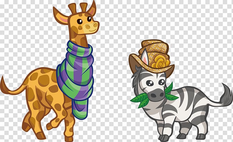 Cartoon Drawing Zebra, Giraffe and zebra transparent background PNG clipart