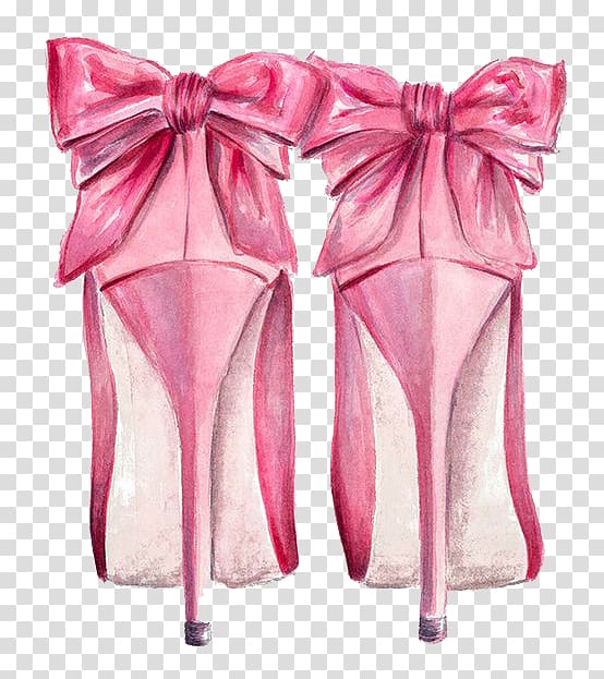 pink stilettos illustration, Fashion illustration Chanel High-heeled shoe , chanel transparent background PNG clipart