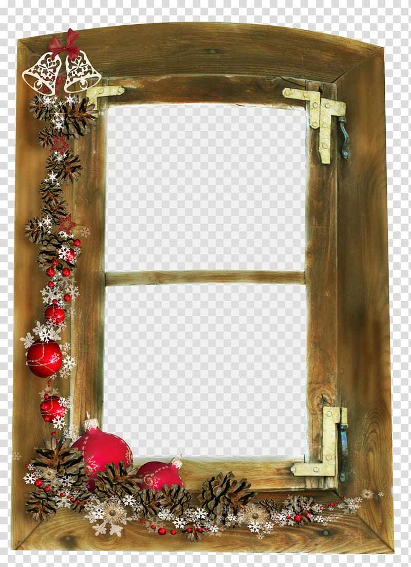 Christmas Scrapbooking frame, Christmas windows transparent background PNG clipart