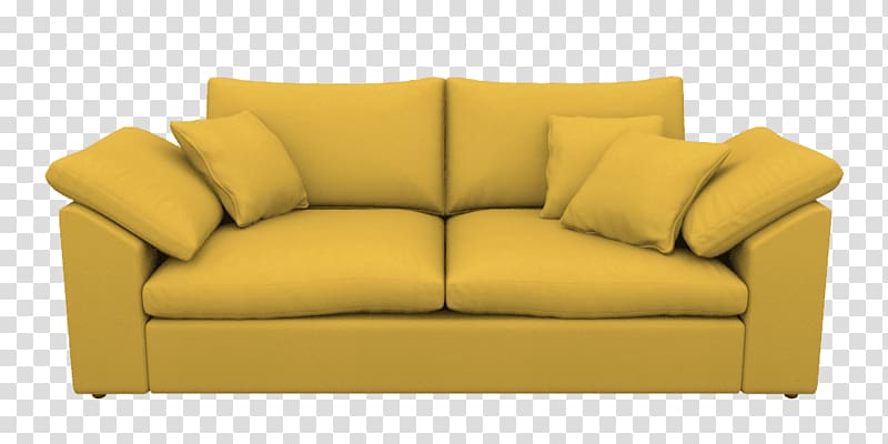 Sofa bed Loveseat Couch Comfort, yellow Sofa transparent background PNG clipart