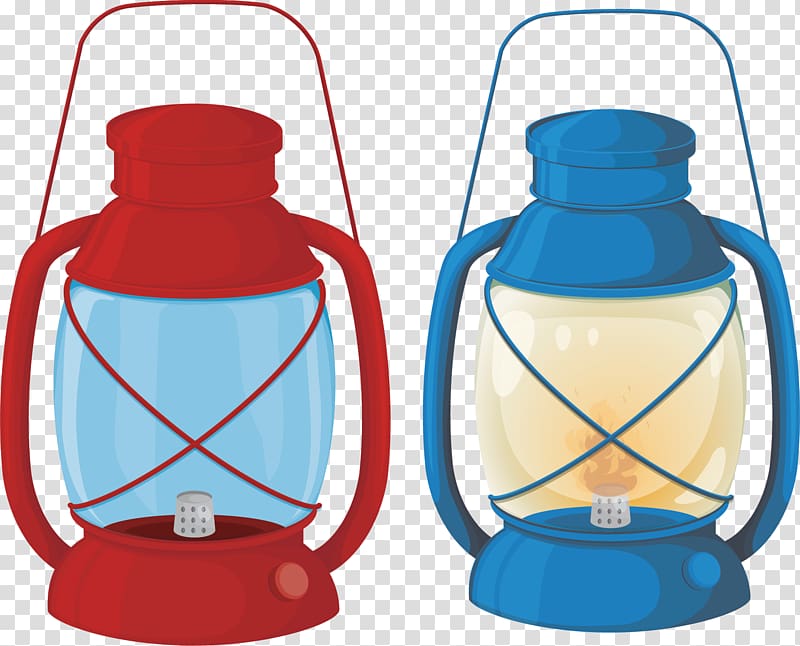 Paper lantern Camping , Two kerosene lamps transparent background PNG clipart