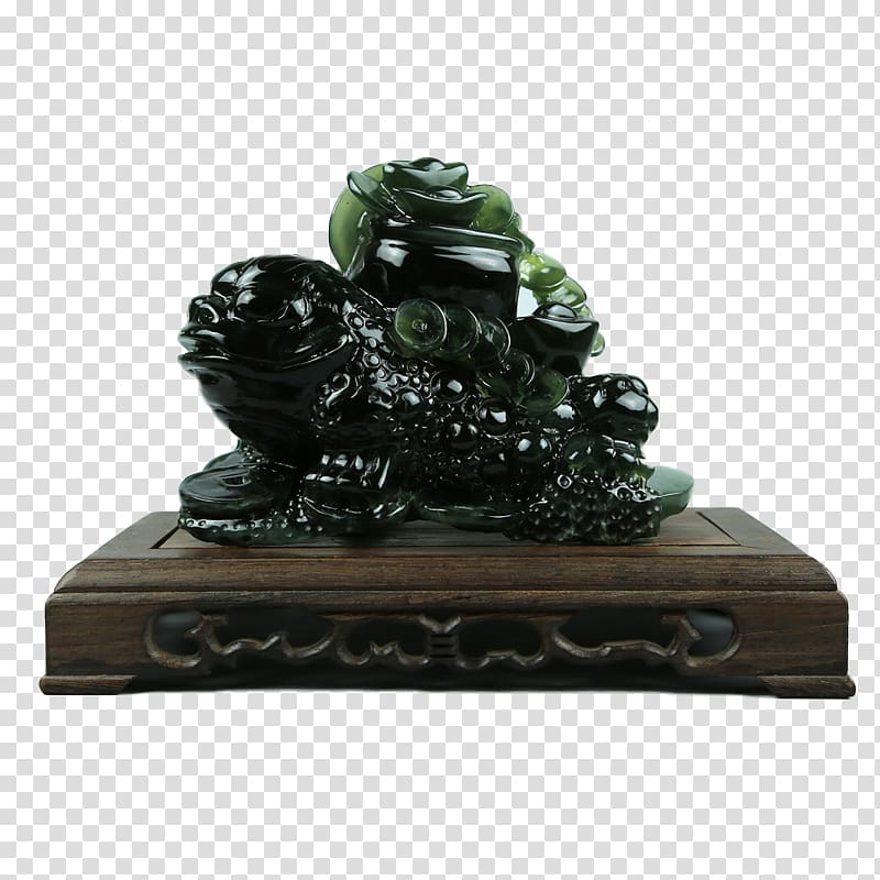 Hotan Jade Sculpture, Original stone carving Yu Chan transparent background PNG clipart