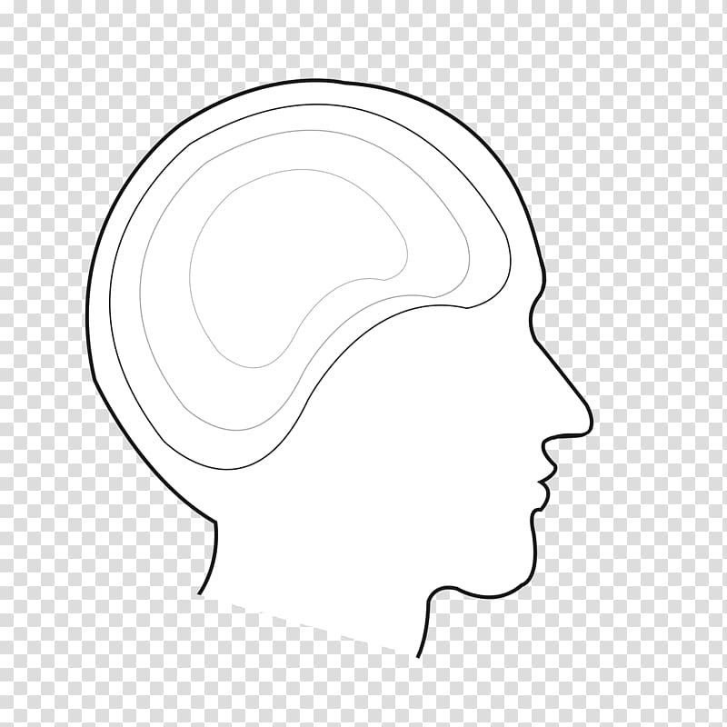 Cerebrum Black and white Ear, brain transparent background PNG clipart