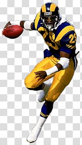 football player holding red football, St Louis Rams Player transparent background PNG clipart