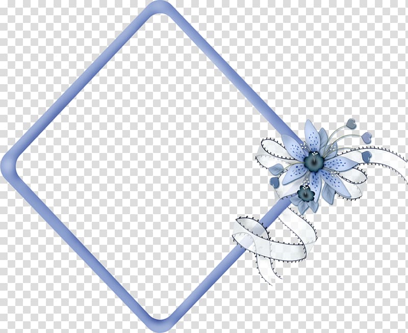 square blue and white flower illustration, Rhombus Purple, Purple frame purple fringing transparent background PNG clipart