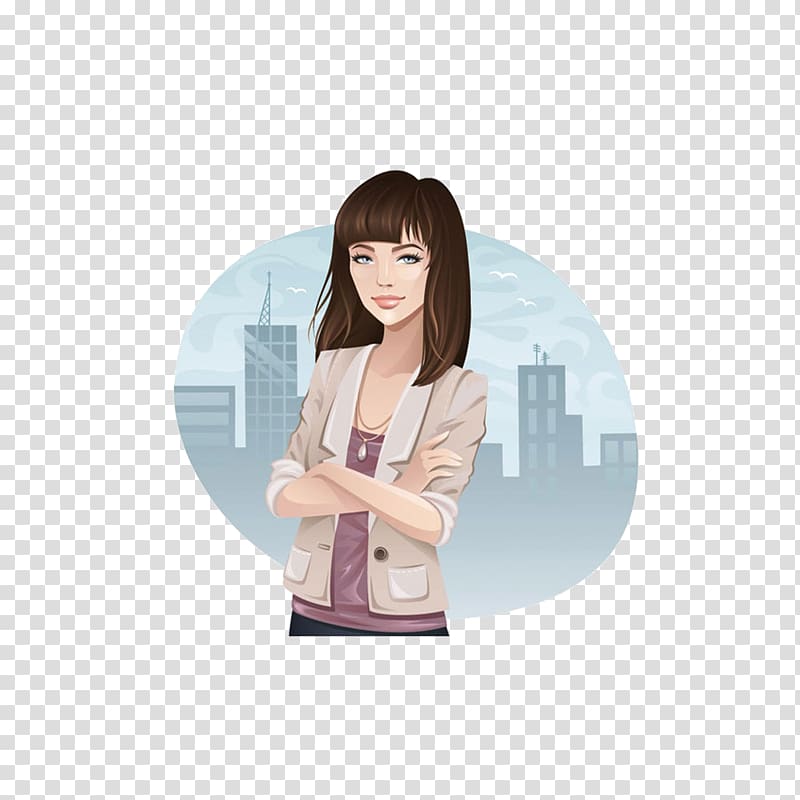 Woman Professional Drawing, Urban women transparent background PNG clipart