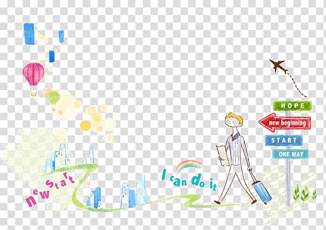 Travel Tourism Illustration, Take you to travel transparent background PNG clipart