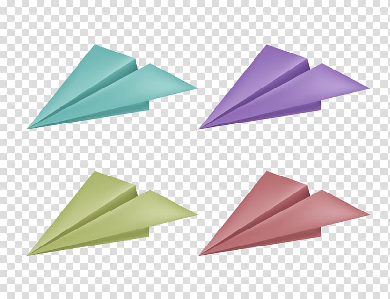 Airplane Paper plane, Color paper airplane transparent background PNG clipart