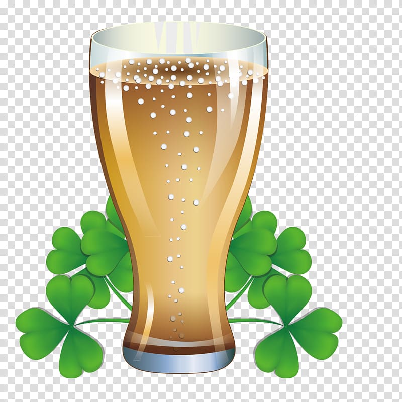 Beer Champagne glass Clover, Clover and Beer transparent background PNG clipart
